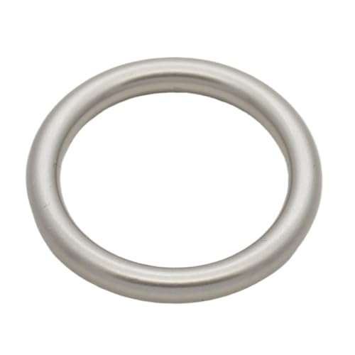 WOATOHO 4 Stück große runde O-Ringe aus Metall for Heimwerkerarbeiten, ID 40/50 mm, robuste runde Metallringe, Schwarz/Gold/Silber(Matte Silvery,50mm*3.3mm) von WOATOHO