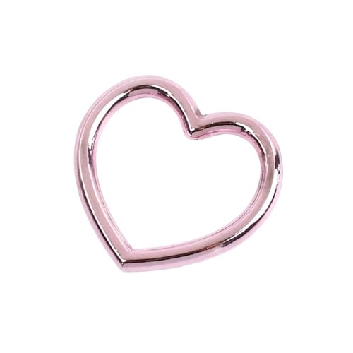 WOATOHO 5 Stück Schlüsselanhänger in Herzform, Schwarz/Rot/Blau, zur Dekoration, Herz-Makramee-Ringe aus Metall, Schnallen, 28 x 22 mm(Pink) von WOATOHO