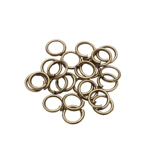 WOATOHO 50 Stück offene Binderinge mit Verbindungsschlaufe for Schmuckherstellungszubehör, Binderinge for handgefertigte DIY-Accessoires(Bronze,14mm x 1.2mm) von WOATOHO