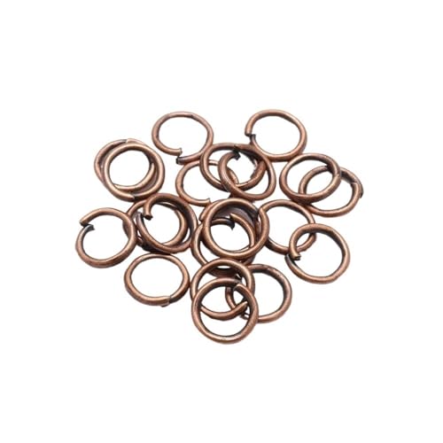 WOATOHO 50 Stück offene Binderinge mit Verbindungsschlaufe for Schmuckherstellungszubehör, Binderinge for handgefertigte DIY-Accessoires(Red Copper,16mm x 1.5mm) von WOATOHO