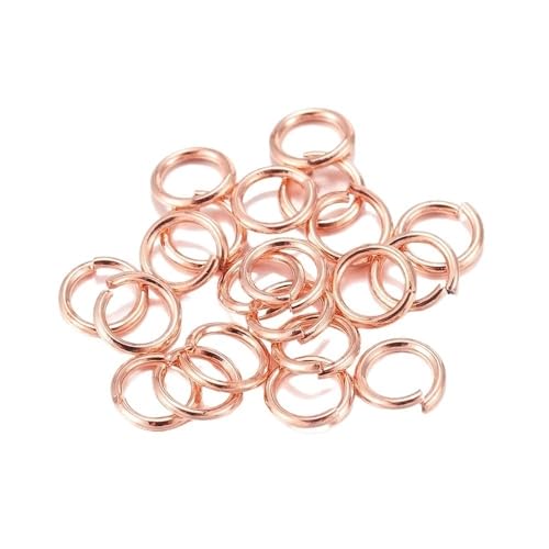 WOATOHO 50 Stück offene Binderinge mit Verbindungsschlaufe for Schmuckherstellungszubehör, Binderinge for handgefertigte DIY-Accessoires(Rose Gold,18mm x 1.8mm) von WOATOHO