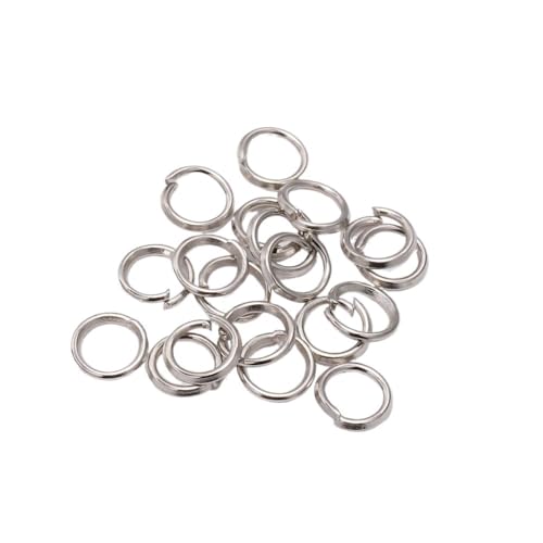 WOATOHO 50 Stück offene Binderinge mit Verbindungsschlaufe for Schmuckherstellungszubehör, Binderinge for handgefertigte DIY-Accessoires(White K,16mm x 1.5mm) von WOATOHO