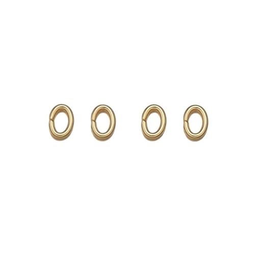 WOATOHO 50 Stück ovale Sprungverbinderringe in Silber/Gold/Roségold, 10/8/6/5 mm, Edelstahl-O-Ring for DIY-Schmuckherstellung(Gold,4x5mm) von WOATOHO