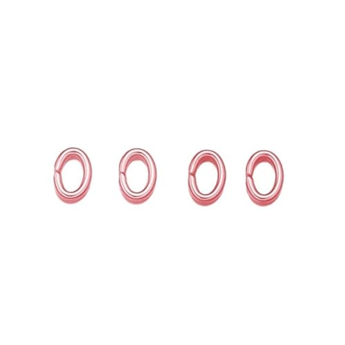WOATOHO 50 Stück ovale Sprungverbinderringe in Silber/Gold/Roségold, 10/8/6/5 mm, Edelstahl-O-Ring for DIY-Schmuckherstellung(Rose Gold,4x5mm) von WOATOHO