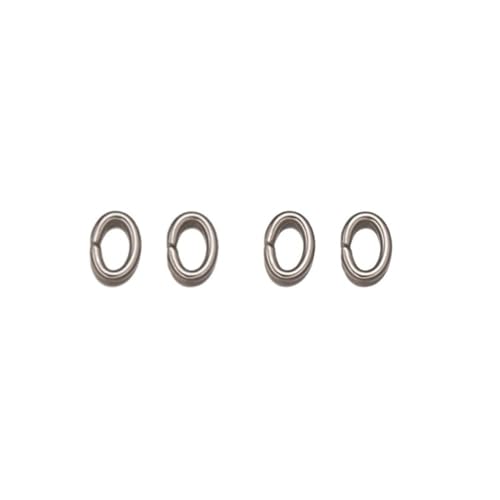 WOATOHO 50 Stück ovale Sprungverbinderringe in Silber/Gold/Roségold, 10/8/6/5 mm, Edelstahl-O-Ring for DIY-Schmuckherstellung(Silver,6x8mm) von WOATOHO