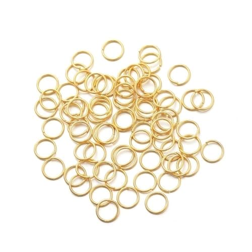 WOATOHO 50 Stück rhodinierte/vergoldete Geteilte Verbindungsringe, 5/6/7/8/10 mm offener Biegering for Schmuckzubehör(Dark Gold,1mmx8mm) von WOATOHO