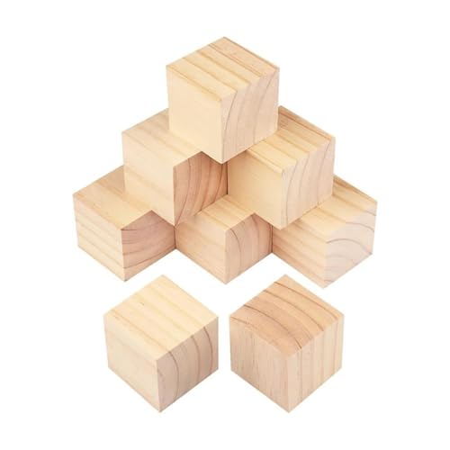WOATOHO Holzwürfel for Basteln, 1 cm, 1,5 cm, 2 cm – 5 cm, unbehandelte, Schlichte Holzblöcke for Schullehrmittel(2.5cm) von WOATOHO