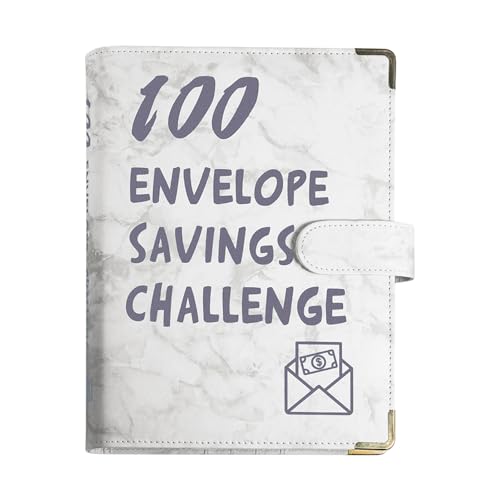 WOBBLO Sparen Sie bei A5-Ordnern | Einfaches und lustiges Spar-Challenge-Buch – Multifunktionaler und flexibler Budget-Ordner, Geld-Organizer, 100 Umschläge, Herausforderungsordner von WOBBLO