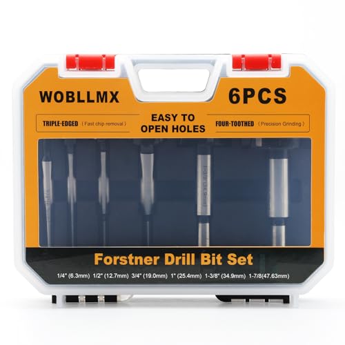 Forstnerbohrer, Wolframkarbidspitze, für Hartholz, Weichholz, Holzbearbeitung, Scharnierschneider, Werkzeug-Sets für furniertes Sperrholz, Kunststoff, 6 Stück Forstnerbohrer, Wolframkarbidspitze, für Hartholz, Weichholz, Holzbearbeitung, Scharnierschneider, Werkzeug-Sets für furniertes Sperrholz, Kunststoff, 6 Stück von WOBLLMX
