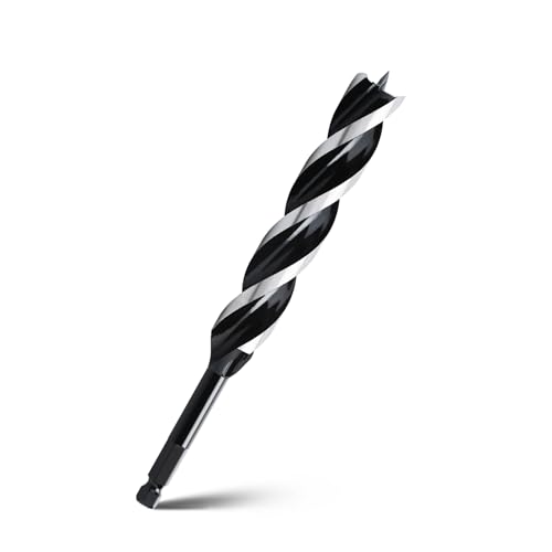 Schlangenbohrer für Holz, Sechskantschaft, dreischneidig, Schiffsschnecke, langer Bohrer für weiches und hartes Holz, Baumstumpf, Kunststoff, Trockenbau und Verbundwerkstoffe, 2,5 x 25,4 cm Schlangenbohrer für Holz, Sechskantschaft, dreischneidig, Schiffsschnecke, langer Bohrer für weiches und hartes Holz, Baumstumpf, Kunststoff, Trockenbau und Verbundwerkstoffe, 2,5 x 25,4 cm von WOBLLMX