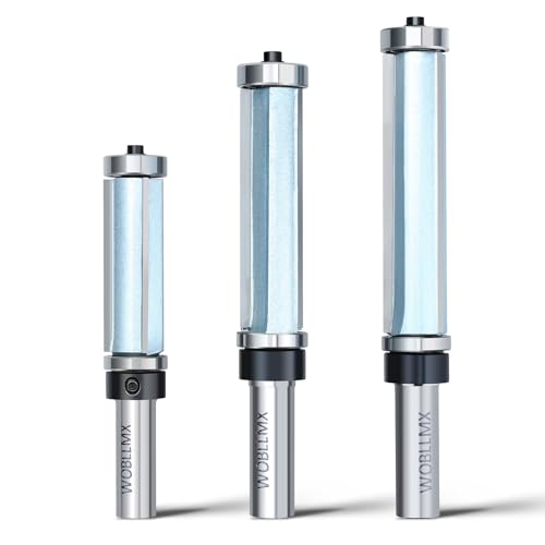 WOBLLMX 3 Stk 12mm Schaft 3 Flutes Bündigfräser,Oben und Unten Kugellager,Hartmetall Klinge Handlich langlebig und scharf für Holzbearbeitung DIY zu Hause WOBLLMX 3 Stk 12mm Schaft 3 Flutes Bündigfräser,Oben und Unten Kugellager,Hartmetall Klinge Handlich langlebig und scharf für Holzbearbeitung DIY zu Hause von WOBLLMX