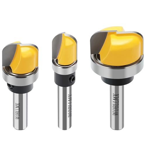 WOBLLMX 3 Stück 8mm Fräser für Oberfräse,mit Kugellager Hohlkehlfräser Rundfräser Router Bits,für die Schneidwerkzeug Holzbearbeitung Shaker Cutter Werkzeuge(Ø12.7mm,19mm,28.6mm) von WOBLLMX