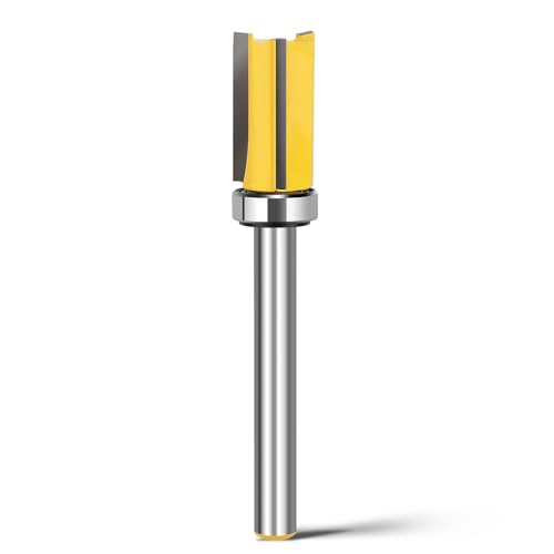 WOBLLMX 6mm Schaft Bündigfräser,Ø12mm Arbeitslänge 20mm,3 Flutes Flush Cutter mit Kugellager Hartmetall Klinge Handlich,langlebig und scharf für Holzbearbeitung DIY zu Hause WOBLLMX 6mm Schaft Bündigfräser,Ø12mm Arbeitslänge 20mm,3 Flutes Flush Cutter mit Kugellager Hartmetall Klinge Handlich,langlebig und scharf für Holzbearbeitung DIY zu Hause von WOBLLMX