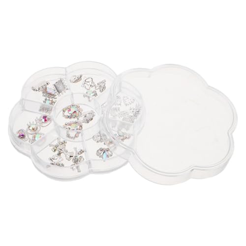 WOFASHPURET 1 Schachtel Nagelschmuck mit Strasssteinen Herz Krone Schleife Mix Glitzernde Nail Art Accessoires für Valentinstag Fest Maniküre Leicht Anzubringen Vielseitig Einsetzbar von WOFASHPURET