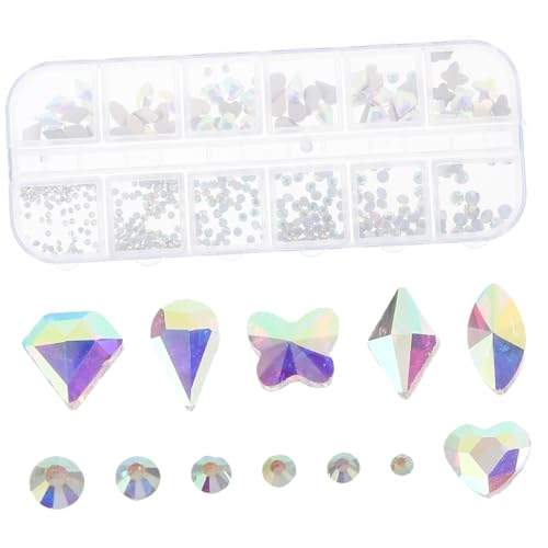 WOFASHPURET 1 Schachtel Nail Art Flat Back Diamanten Fächer Glitzernde DIY Nagelsteine Maniküre Schmuck für Nageldekoration Funkelnde Nail Art Accessoires und Charms WOFASHPURET 1 Schachtel Nail Art Flat Back Diamanten Fächer Glitzernde DIY Nagelsteine Maniküre Schmuck für Nageldekoration Funkelnde Nail Art Accessoires und Charms von WOFASHPURET