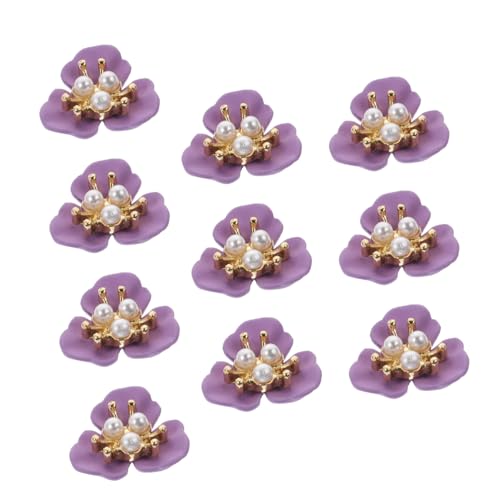 WOFASHPURET 10Stücke Retro Perlen Nagelverzierungen Für Damen Fingernagel Dekorationen Mit Blumendesign Maniküre Charms Für Fingernägel von WOFASHPURET