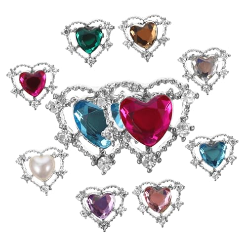 WOFASHPURET 10Stücke Teiliges Herzform Charms für DIY Maniküre Dekoration Farbenfrohe und Langlebige Nagelkunst Zubehör für Nageldesigns und Handwerksprojekte WOFASHPURET 10Stücke Teiliges Herzform Charms für DIY Maniküre Dekoration Farbenfrohe und Langlebige Nagelkunst Zubehör für Nageldesigns und Handwerksprojekte von WOFASHPURET