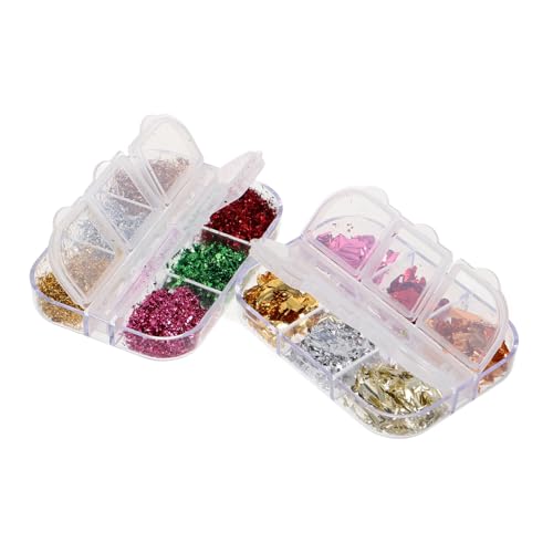 WOFASHPURET 2 Boxen Holographische Nagelkunst Glitzerflocken Folien für Diy Nageldesigns Selbstklebend Hochwertige Dekoration für Nägel für Maniküren und Bastelprojekte WOFASHPURET 2 Boxen Holographische Nagelkunst Glitzerflocken Folien für Diy Nageldesigns Selbstklebend Hochwertige Dekoration für Nägel für Maniküren und Bastelprojekte von WOFASHPURET