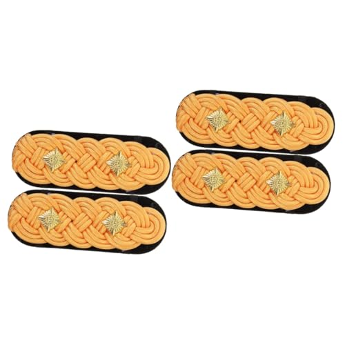 WOFASHPURET 2 Paare Kostüme Schulterabzeichen Gold einheitliche Schulterklappen Flecken Schulterklappen Epauletten dekoration Schulterklappen-Abzeichen Kostümzubehör Stoff WOFASHPURET 2 Paare Kostüme Schulterabzeichen Gold einheitliche Schulterklappen Flecken Schulterklappen Epauletten dekoration Schulterklappen-Abzeichen Kostümzubehör Stoff von WOFASHPURET