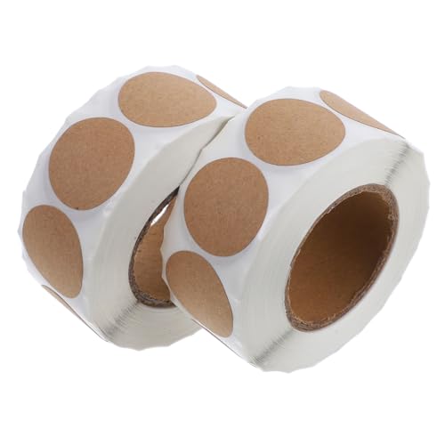 WOFASHPURET 2 Rollen Aufkleber Für Backetiketten Runde Aufkleber Umschlagaufkleber Aufkleber Für Briefsiegel Aufkleber Mit Punktetiketten Etiketten Zum Backen Von Aufklebern Khaki Papier von WOFASHPURET
