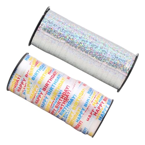 WOFASHPURET 2 Rollen Yards Glänzende Geschenkband Bänder für Geburtstag Geschenkverpackung Hochzeitsdeko Ballonband in Weiß und Silber Vielseitige Partydekoration Festliche von WOFASHPURET
