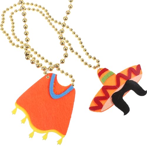 WOFASHPURET 2 Stück Cape-Hut-Halskette lustiges Fest Perlen Party Schöner Cartoon-Halskettenanhänger mexikanische Halskette Halsketten-Anhänger-Charms Bulk-Halskette Plastik WOFASHPURET 2 Stück Cape-Hut-Halskette lustiges Fest Perlen Party Schöner Cartoon-Halskettenanhänger mexikanische Halskette Halsketten-Anhänger-Charms Bulk-Halskette Plastik von WOFASHPURET