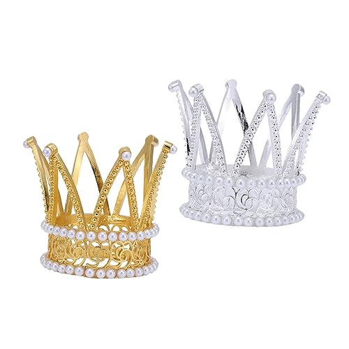 WOFASHPURET 2 Stück Teiliges Cake Topper aus Sicherer Perlenkrone für Kindergeburtstag Hochzeitstorte Babyparty Langlebige und Stilvolle Tortendekoration von WOFASHPURET
