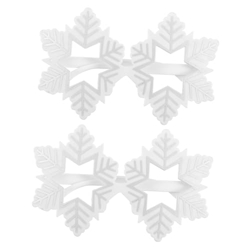 WOFASHPURET 2 Stück Weihnachtsbrillen mit Schneeflockenmotiv Lustige Xmas Brillen für Erwachsene Kreative Partydekoration und Fotorequisiten für Weihnachtsfeier und Festtagsstimmung von WOFASHPURET