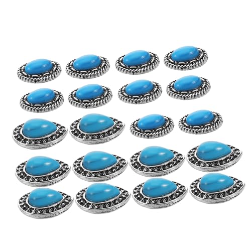 WOFASHPURET 20pcs Vintage Nail Charms Retro Gefälschte Türkisfarbene Nagelkunst Dekorationen DIY Nail Charms Maniküre Ornamente Nagel Juwelen Nagelzubehör von WOFASHPURET