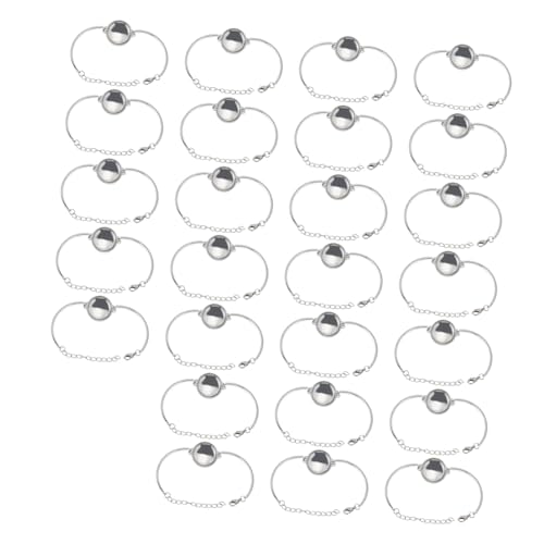 WOFASHPURET 25 Stück Teiliges Schmuck Bastelset mit Runden Legierungs Armband Trays Passenden Cabochons Langlebig Vielseitig für DIY Cameo Einfassungen und Schmuckherstellung von WOFASHPURET