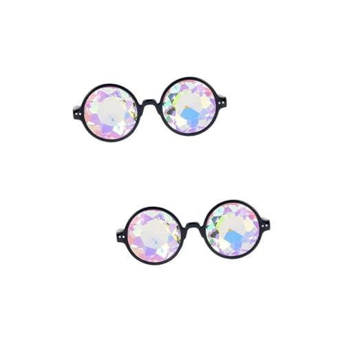 WOFASHPURET 2St Kaleidoskop-Sonnenbrille begeisterte Brille Gläser edm brille brille Edm-Sonnenbrille Kaleidoskopbrille prismenbrille prism glasses Kaleidoskop-Brille elektronisch Kostüme von WOFASHPURET