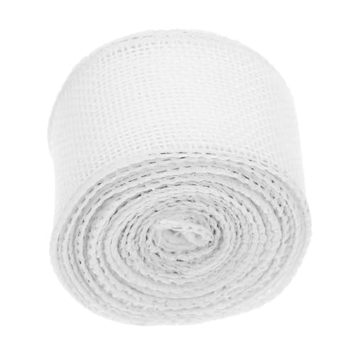 WOFASHPURET 4 Rollen Breites Drahtgewickeltes Juteband für Diy Bastelarbeiten Weiße Geschenkband für Hochzeiten Kränze und Dekorationen À Stilvolles Band WOFASHPURET 4 Rollen Breites Drahtgewickeltes Juteband für Diy Bastelarbeiten Weiße Geschenkband für Hochzeiten Kränze und Dekorationen À Stilvolles Band von WOFASHPURET