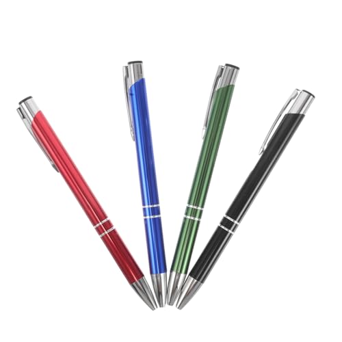 WOFASHPURET 4 Stück Einziehbarer Kugelschreiber Aus Metall Für, Studenten Und Unternehmen, Unterschriftenstift, Glatter Schreibstift, Ideal Für Bürobedarf Und Hochzeiten von WOFASHPURET