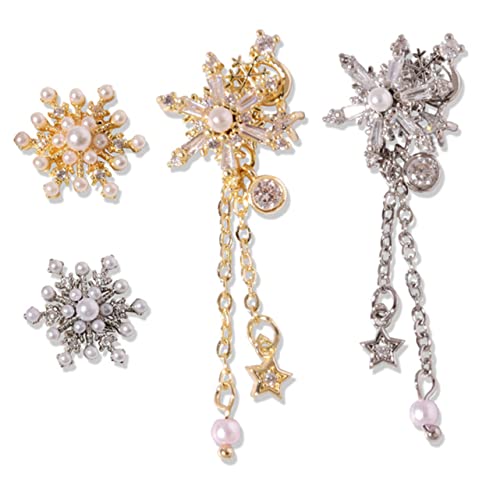 WOFASHPURET 4 Stück Schneeflocken Nagelcharms Dekorative Nail Art Schmuckstücke für Natürliche und Künstliche Nägel Glitzernde Nail Rhinestones für DIY Nageldesigns WOFASHPURET 4 Stück Schneeflocken Nagelcharms Dekorative Nail Art Schmuckstücke für Natürliche und Künstliche Nägel Glitzernde Nail Rhinestones für DIY Nageldesigns von WOFASHPURET
