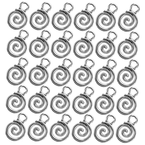 WOFASHPURET 40 Stück Wirbel-Anhänger Schmuckverschlüsse und Verschlüsse Blumencharme Knebelverschluss Blumenanhänger Knebelverschlüsse für die Schmuckherstellung Metall Silver WOFASHPURET 40 Stück Wirbel-Anhänger Schmuckverschlüsse und Verschlüsse Blumencharme Knebelverschluss Blumenanhänger Knebelverschlüsse für die Schmuckherstellung Metall Silver von WOFASHPURET