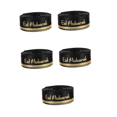 WOFASHPURET 5 Stück Eid Mubarak Geschenkband Yards Polyester Goldgeprägtes Dekoband Für Geschenkverpackung Party und Feiertagsdekoration DIY Schleifenband Für Eid Festliche Anlässe WOFASHPURET 5 Stück Eid Mubarak Geschenkband Yards Polyester Goldgeprägtes Dekoband Für Geschenkverpackung Party und Feiertagsdekoration DIY Schleifenband Für Eid Festliche Anlässe von WOFASHPURET