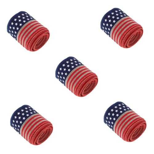 WOFASHPURET 5 Stück Independence Day Schleifenband mit Sternen und Streifen Langlebiges Flaggenband für DIY Kranz und Partydeko Schnelles Basteln Werkzeug Patriotisches Geschenkband für von WOFASHPURET