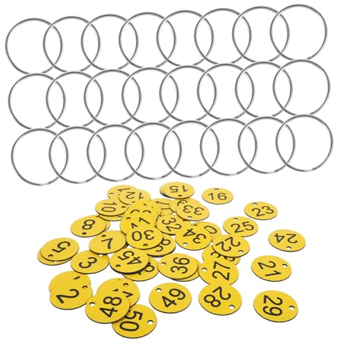 WOFASHPURET 50 Sätze Nummernschild Stichworte Runde Zahlen -tags Id-tags Mit Ringen Zahlenaufkleber Runde Nummerierte Tags Zahlenscheibe Mit Loch Gepäckanhänger Eisen Gelb WOFASHPURET 50 Sätze Nummernschild Stichworte Runde Zahlen -tags Id-tags Mit Ringen Zahlenaufkleber Runde Nummerierte Tags Zahlenscheibe Mit Loch Gepäckanhänger Eisen Gelb von WOFASHPURET