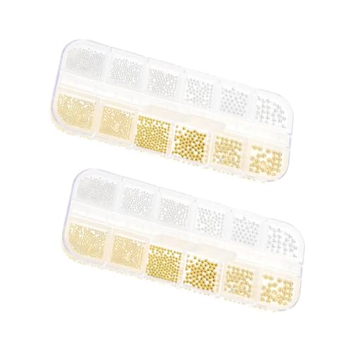 WOFASHPURET 6 Boxen Fach Sortierte Metalldeko für Nail Art Boxen mit Gold-silbernen Mikro-caviar-perlen Stahlkugeln Vielseitige Maniküre-charm-deko für DIY Schmuck und Nagelverzierungen WOFASHPURET 6 Boxen Fach Sortierte Metalldeko für Nail Art Boxen mit Gold-silbernen Mikro-caviar-perlen Stahlkugeln Vielseitige Maniküre-charm-deko für DIY Schmuck und Nagelverzierungen von WOFASHPURET