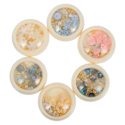 WOFASHPURET 6 Boxen Nagelkunst Nail Charms Teilig mit Resin Strasssteinen und Blumen Langlebige Nageldekorationen für DIY Maniküre Praktischer Aufbewahrungsbox für Zuhause und Salon WOFASHPURET 6 Boxen Nagelkunst Nail Charms Teilig mit Resin Strasssteinen und Blumen Langlebige Nageldekorationen für DIY Maniküre Praktischer Aufbewahrungsbox für Zuhause und Salon von WOFASHPURET
