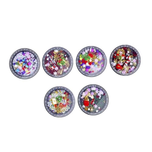 WOFASHPURET 6 Boxen Weihnachtsnagel Deko mit Schneeflocken Santa Perlen Strass Langlebige Metallnieten DIY Nagelkunst Sticker für Festliche Maniküre und Nail Art Enthusiasten WOFASHPURET 6 Boxen Weihnachtsnagel Deko mit Schneeflocken Santa Perlen Strass Langlebige Metallnieten DIY Nagelkunst Sticker für Festliche Maniküre und Nail Art Enthusiasten von WOFASHPURET