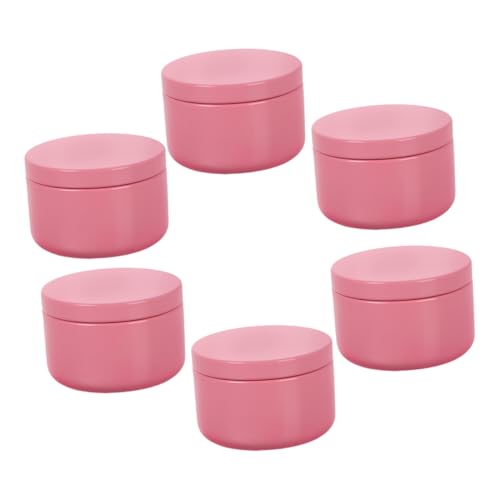 WOFASHPURET 6 Stück Rosa Kerzendosen mit Deckel Runde Aluminium Aufbewahrungsgläser für Diy Kerzenherstellung Ätherische Öle Aromatherapie und Duftöle Leere Behälter für Zuhause und Büro von WOFASHPURET
