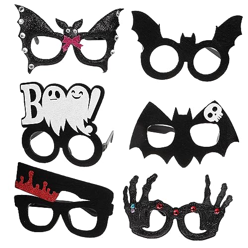 WOFASHPURET 6 Stück Teiliges Halloween Brillen mit Gruseligen Foto Requisiten Party Dekorationen Lustige Karneval Brillen für Kostümfeste und Fotospaß Vielseitig Einsetzbar für Halloween von WOFASHPURET