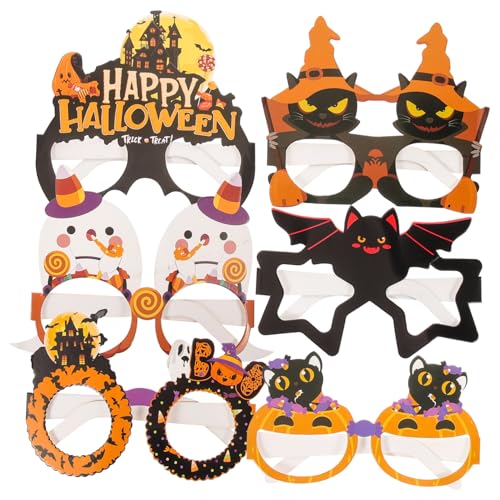 WOFASHPURET 6 Stück Teiliges Halloween Partybrillen aus Papier mit Lustigen Einzigartigen Halloween Motiven Wie Kürbis Fledermaus und Geist Geeignet für Damen und Herren Perfektes Festival von WOFASHPURET