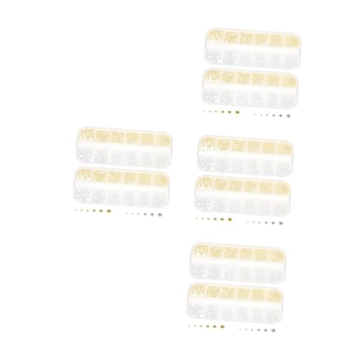 WOFASHPURET 8 Boxen Boxen Nail Art Metallperlen Stahlkugeln Gold Silber Mix Verschiedene Maniküre Dekoration DIY Schmuck Zubehör für Frauen Mädchen von WOFASHPURET