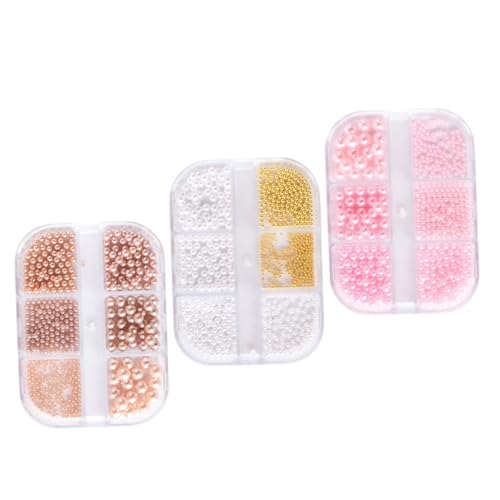 WOFASHPURET Boxen Nagelkunst Perlen Dekorative Kunststoffperlen Für DIY Maniküre Mit Verschiedenen Designs Nagelzubehör Für Nagelstudios Und Zuhause von WOFASHPURET