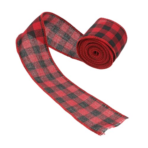 WOFASHPURET Breites Karomuster Geschenkband aus Robustem Jutestoff Dekoratives Geschenkband für Weihnachten Geburtstage Hochzeiten Diy Bastelband für Festliche Dekorationen von WOFASHPURET