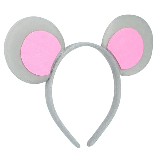 WOFASHPURET Einzigartiges Mausohren-stirnband, Entzückendes Tierohr-haarband für Halloween-cosplay, Party-dekoration, Grauer Stoff, Verstellbares Haar-accessoire WOFASHPURET Einzigartiges Mausohren-stirnband, Entzückendes Tierohr-haarband für Halloween-cosplay, Party-dekoration, Grauer Stoff, Verstellbares Haar-accessoire von WOFASHPURET