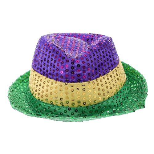 WOFASHPURET Gras Pailletten Hut Gelb Grün und Glitzer Fedora für Damen und Herren Kostümzubehör für Feiern Karneval Mottopartys und Festliche Anlässe WOFASHPURET Gras Pailletten Hut Gelb Grün und Glitzer Fedora für Damen und Herren Kostümzubehör für Feiern Karneval Mottopartys und Festliche Anlässe von WOFASHPURET