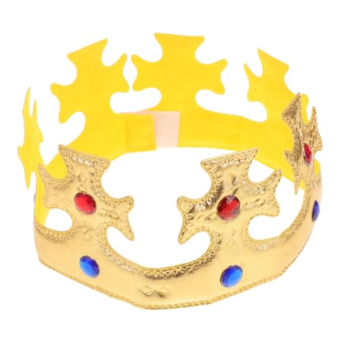 WOFASHPURET Kronen Stirnband Königliche Königskrone Kostümkrone Karnevals Kopfschmuck Cosplay Krone Königskrone Requisite Vliesstoff Golden WOFASHPURET Kronen Stirnband Königliche Königskrone Kostümkrone Karnevals Kopfschmuck Cosplay Krone Königskrone Requisite Vliesstoff Golden von WOFASHPURET